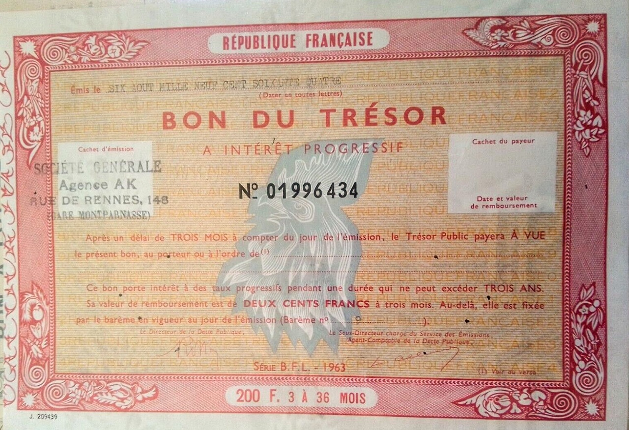 bon du tresor francais version papier