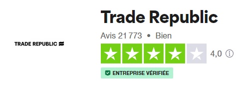 notation trust pilot de trade republic octobre 2024